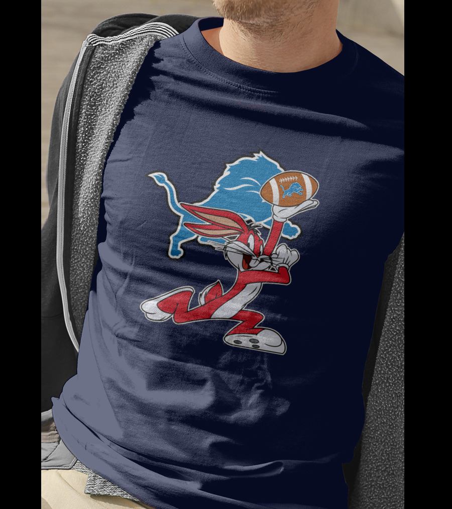 Detroit Lions Bugs Bunny Chiefs Crossover T-Shirt
