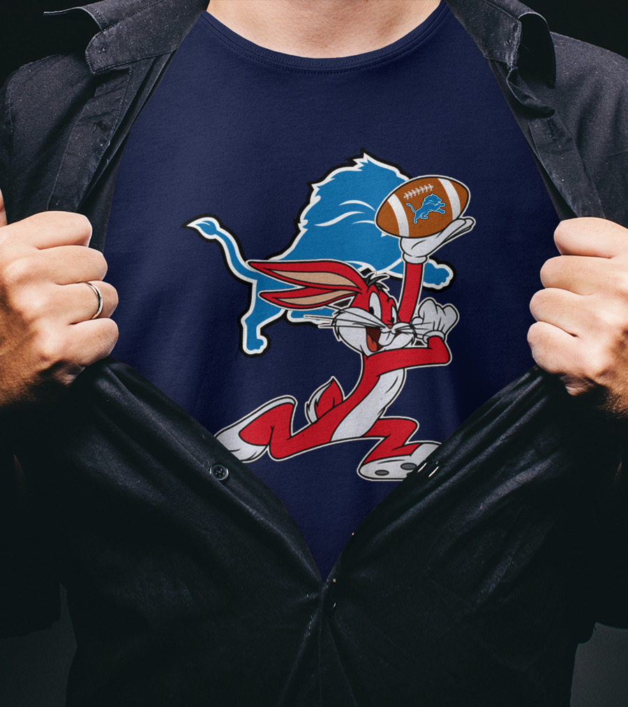 Detroit Lions Bugs Bunny Chiefs Crossover T-Shirt