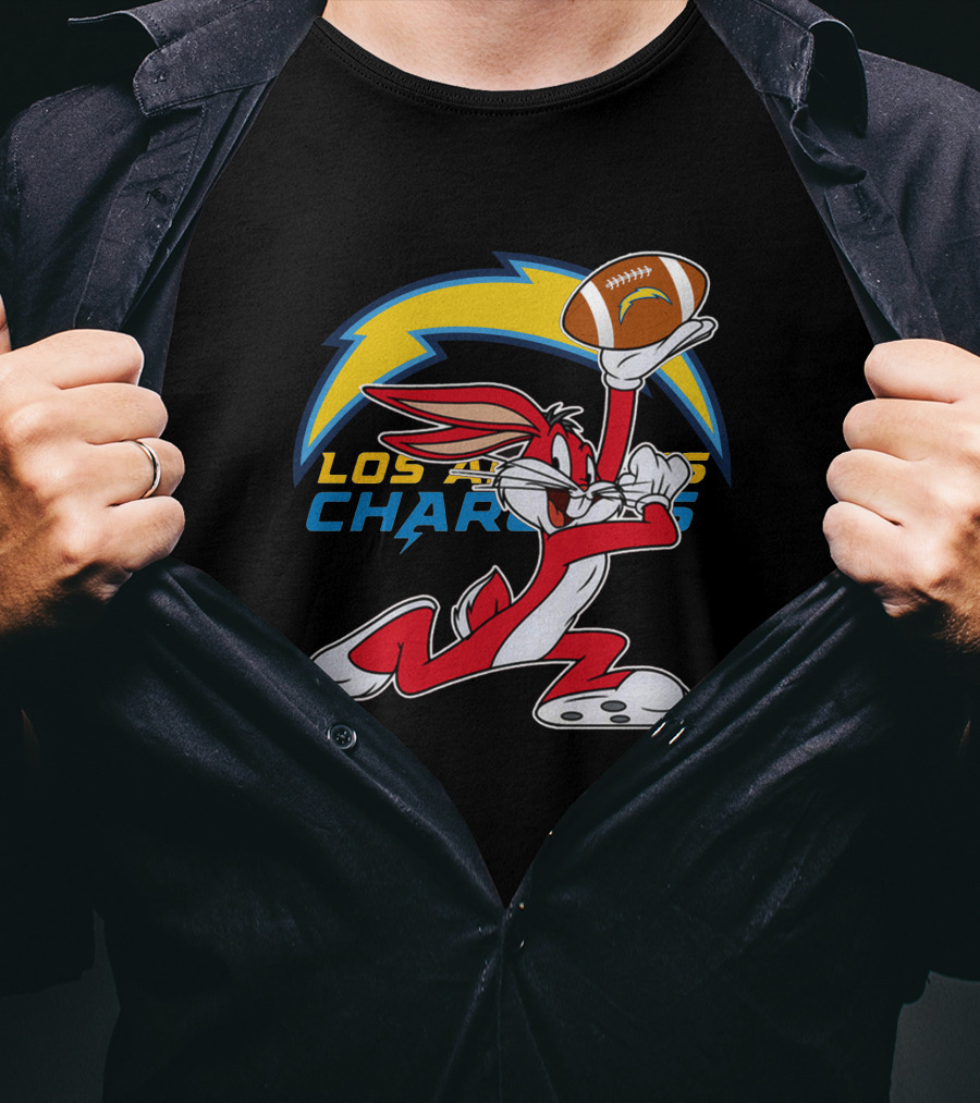 Los Angeles Chargers Bugs Bunny Football T-Shirt