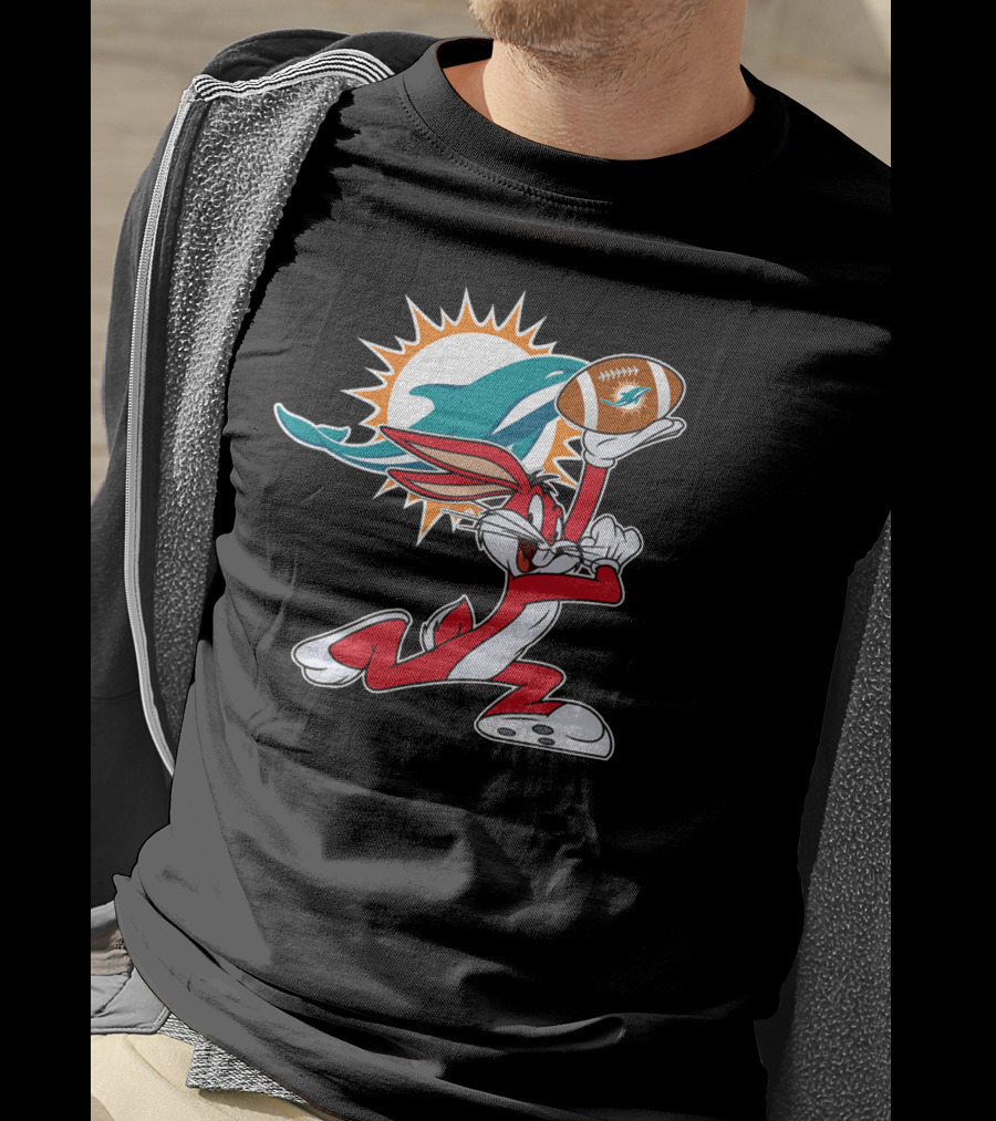 Miami Dolphins Bunny Football Fan T-Shirt