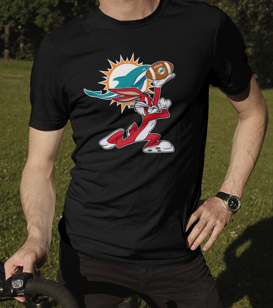 Miami Dolphins Bunny Football Fan T-Shirt