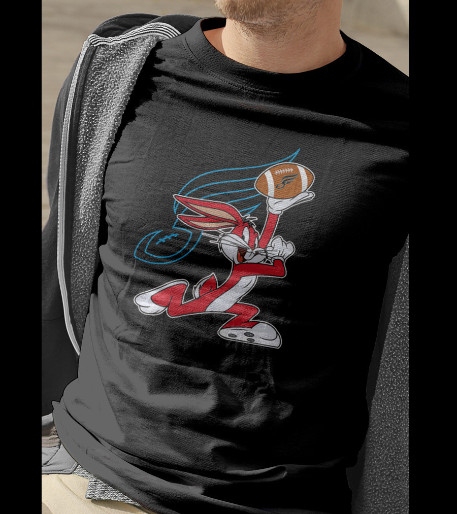 Philadelphia Soul Bunny Holding Football Icon With Looney Character T-Shirt