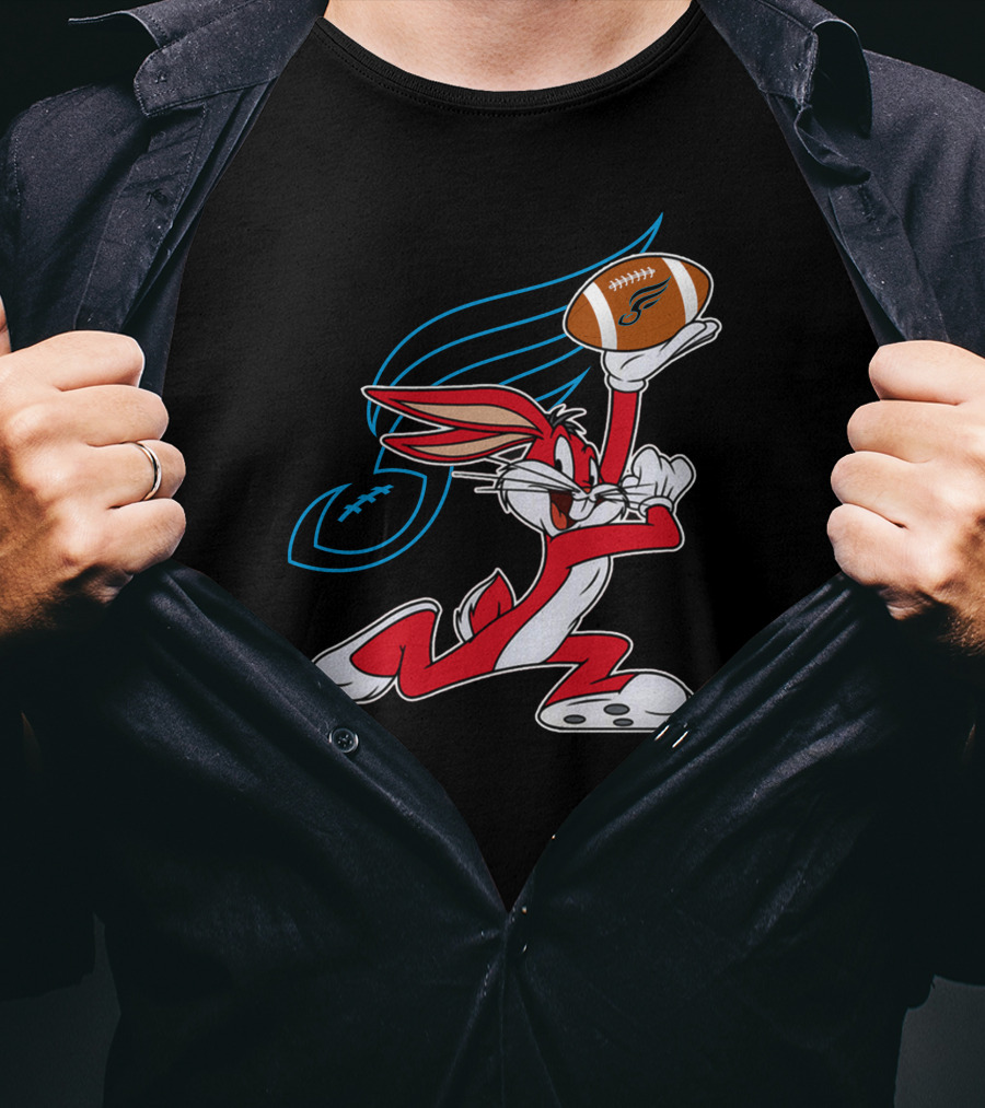 Philadelphia Soul Bunny Holding Football Icon With Looney Character T-Shirt