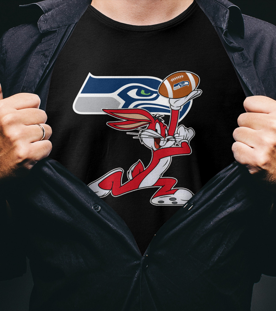 Seattle Seahawks Bunny Football Duel T-Shirt