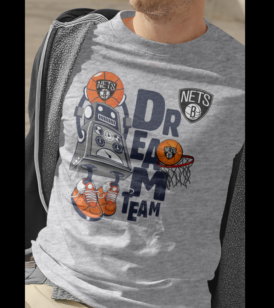 Brooklyn Nets Dream Team Robot Basketball Fantasy T-Shirt