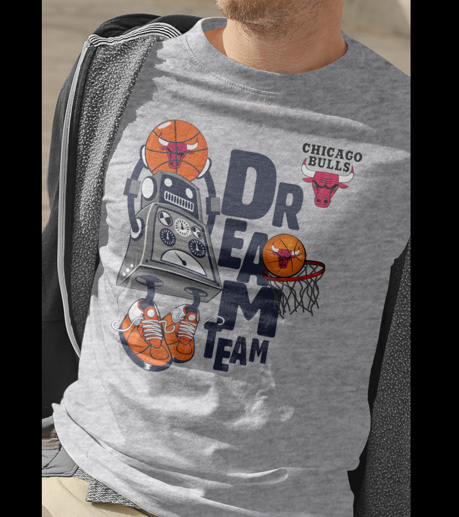Chicago Bulls Dream Team Robot Dunking Basketball T-Shirt