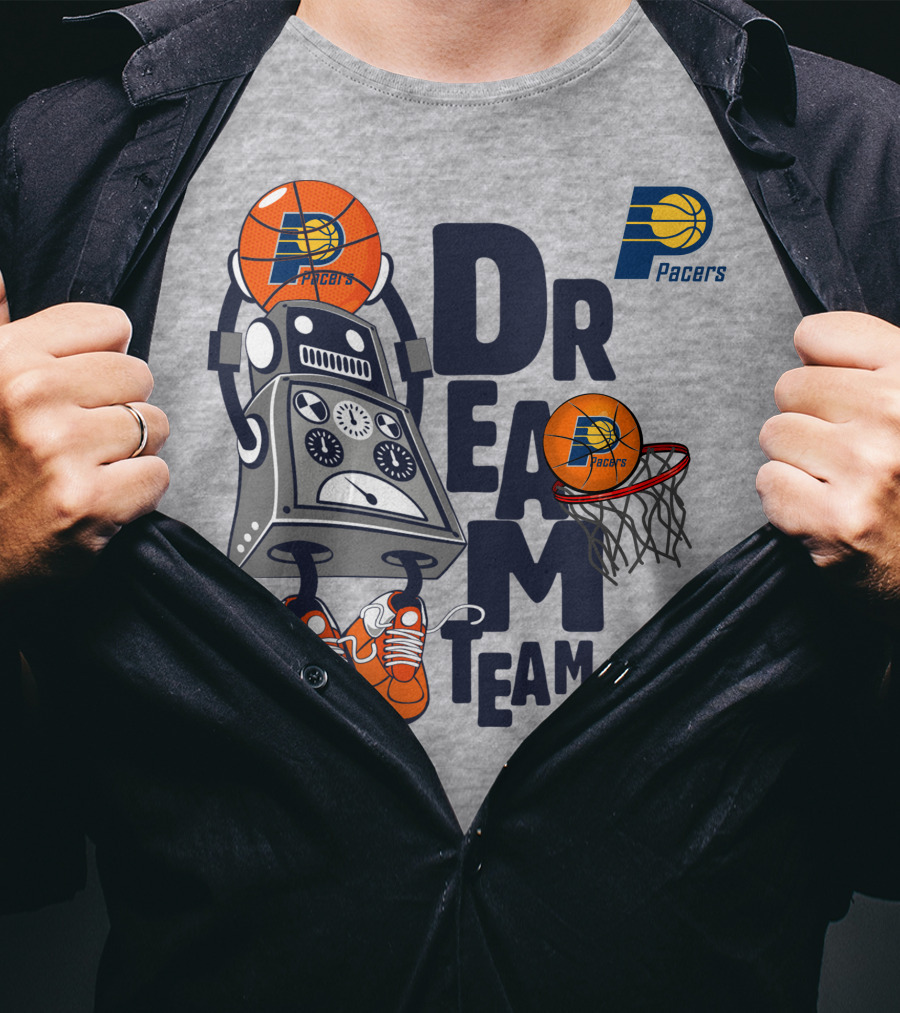 Indiana Pacers Dream Team Robot Basketball Sneakers Hoops T-Shirt