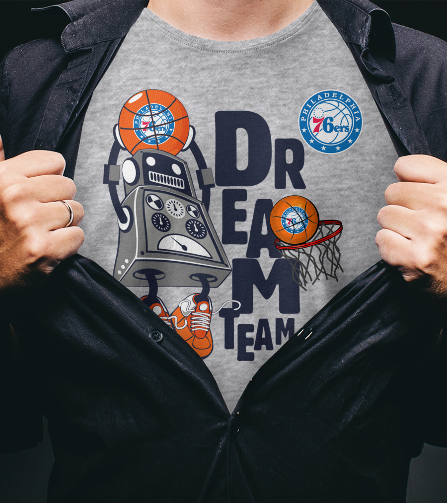 Philadelphia 76ers Robot Basketball Dream Team T-Shirt