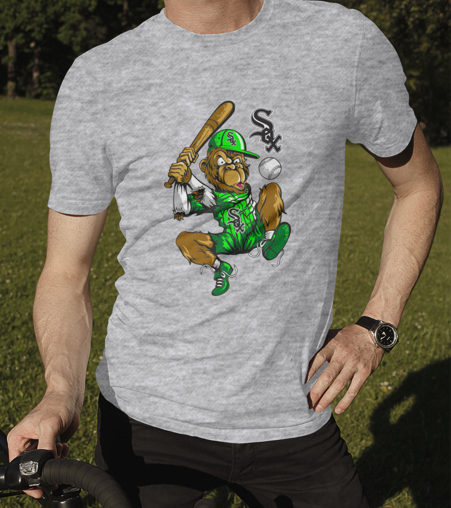 Chicago White Sox Baseball Cartoon Character Batter With Sox T-Shirt