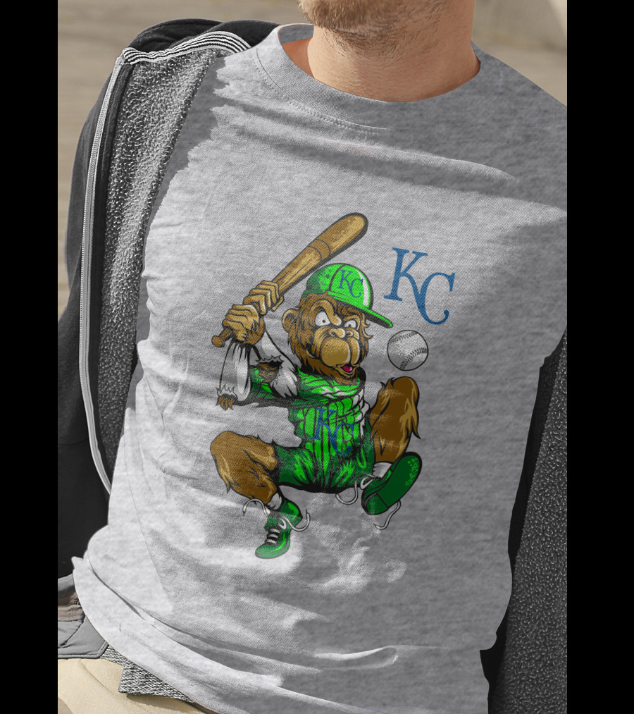 Kansas City Royals Monkey With Bat And Baseball T-Shirt