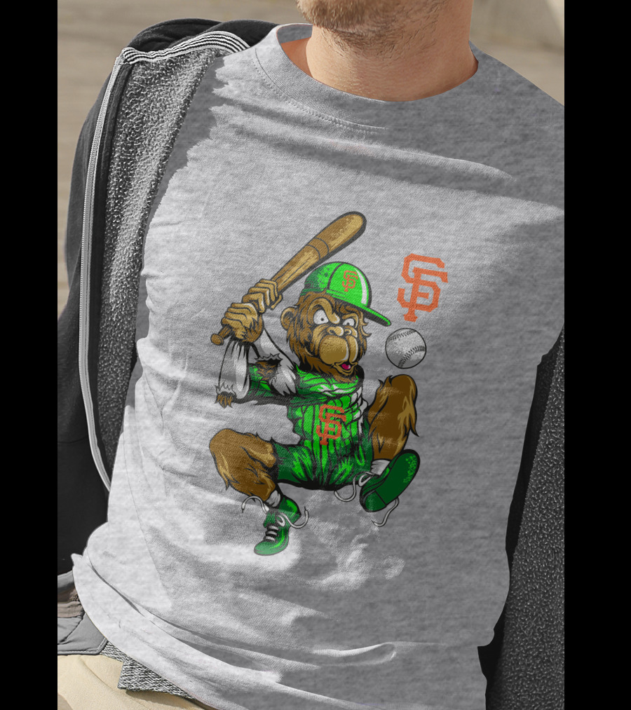 San Francisco Giants Sf Baseball Monkey Home Run T-Shirt