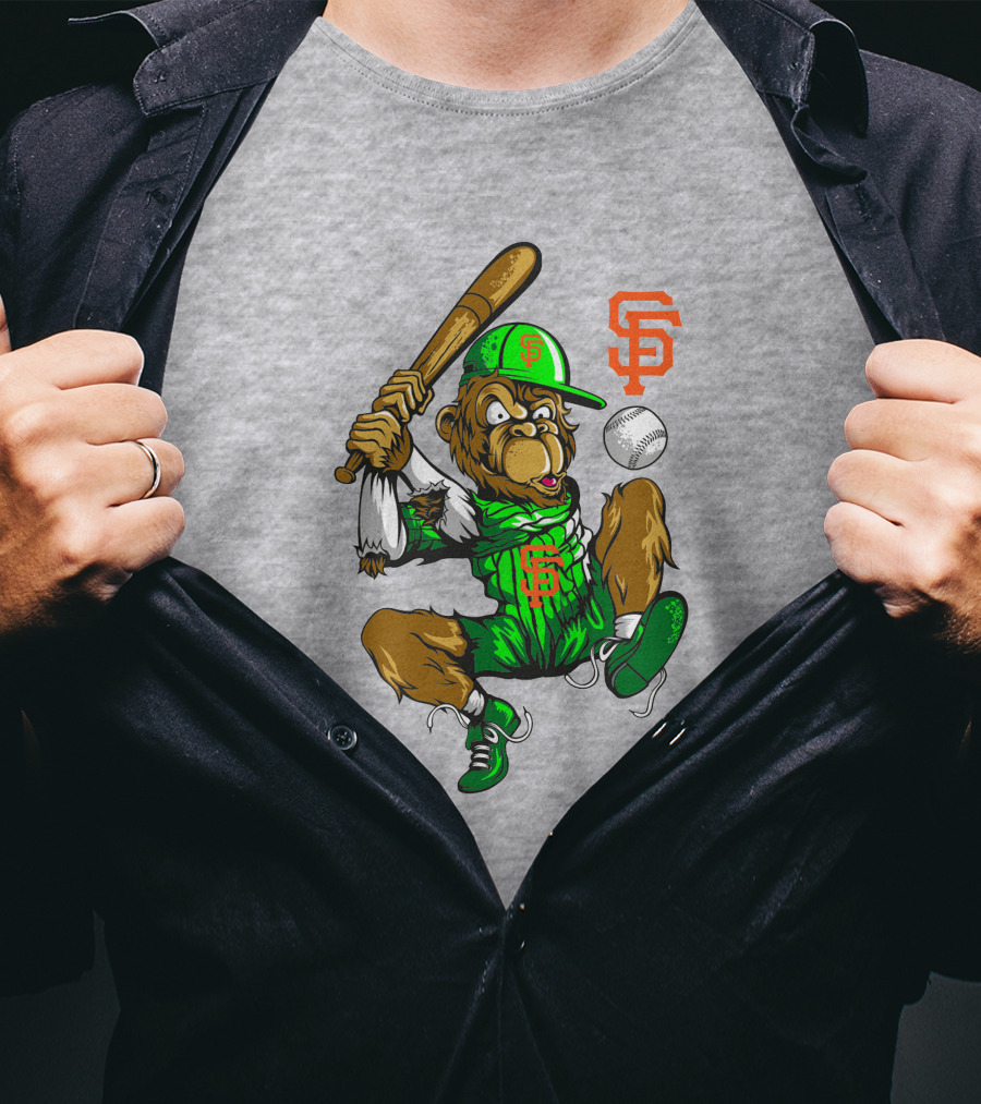 San Francisco Giants Sf Baseball Monkey Home Run T-Shirt