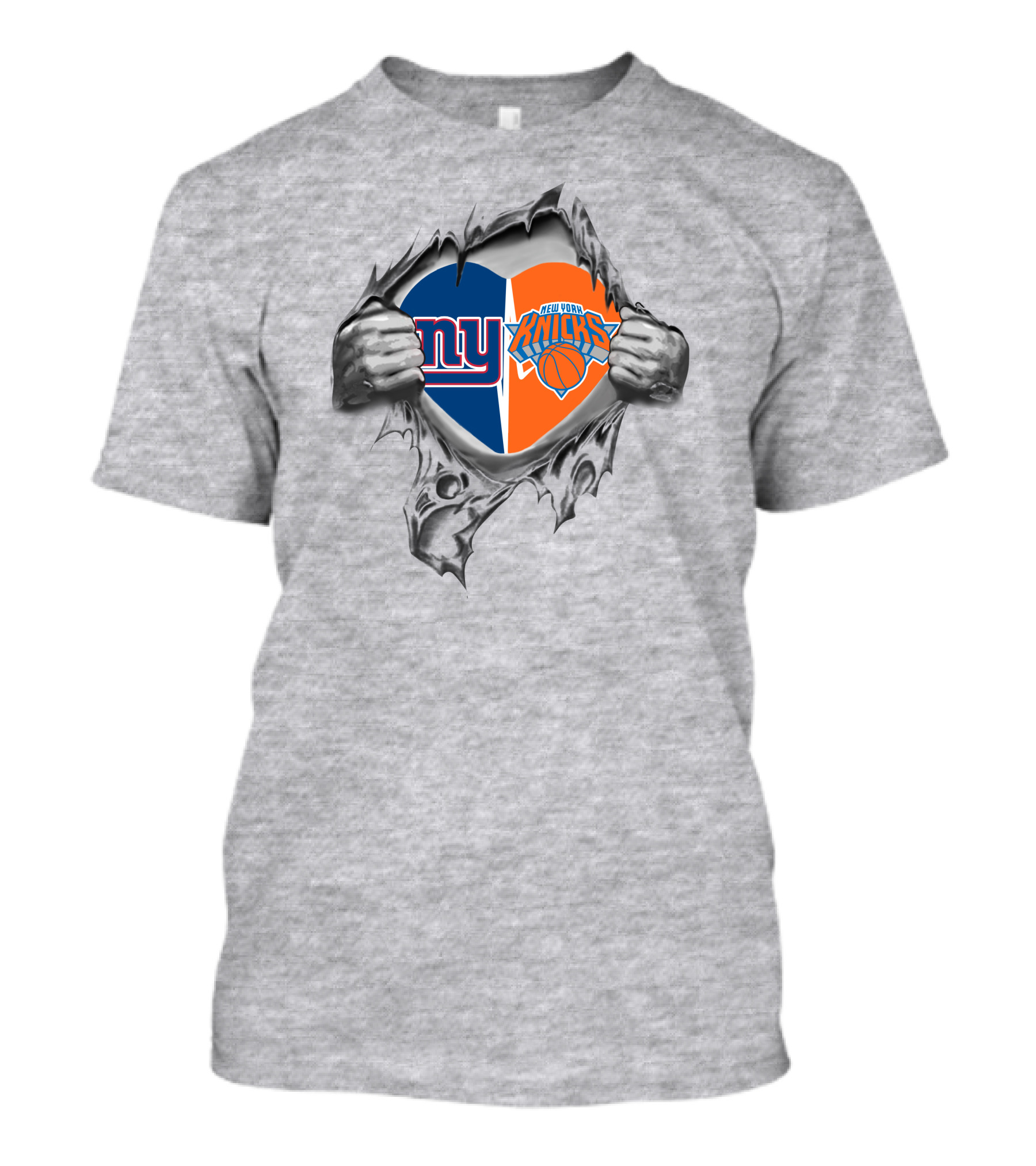 New York Giants New York Knicks Heart T-Shirt