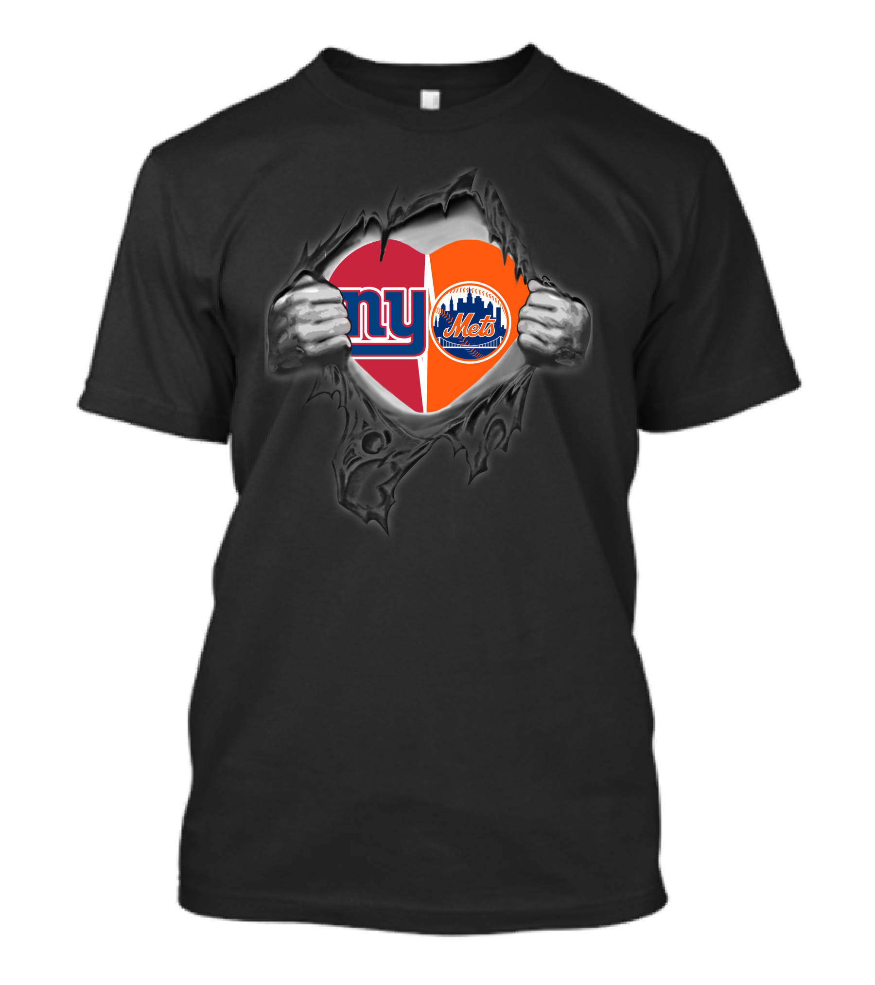 New York Giants Mets Heart Symbol Burst T-Shirt