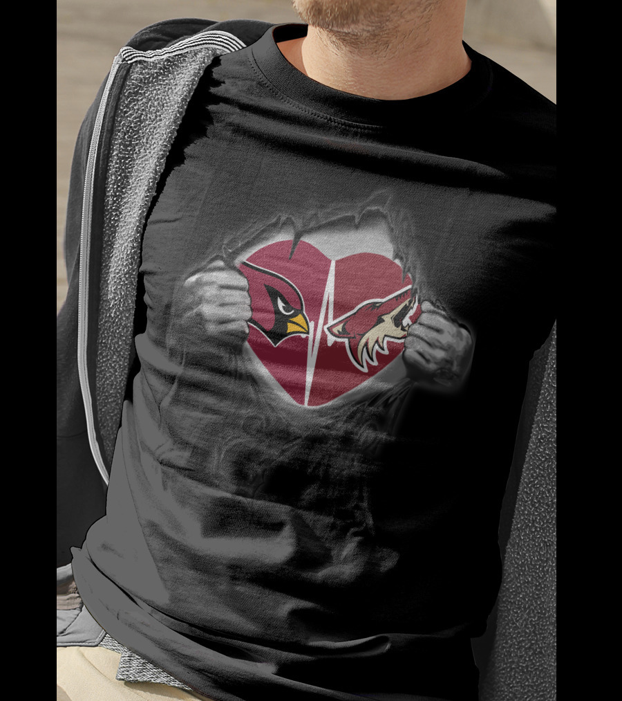 Arizona Cardinals Arizona Coyotes Heart T-Shirt