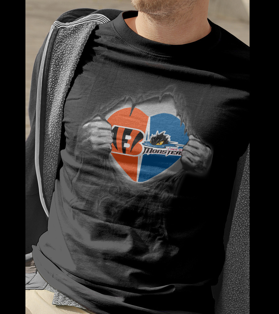 Bengals Cleveland Monsters Heart-Shaped Team Spirit T-Shirt