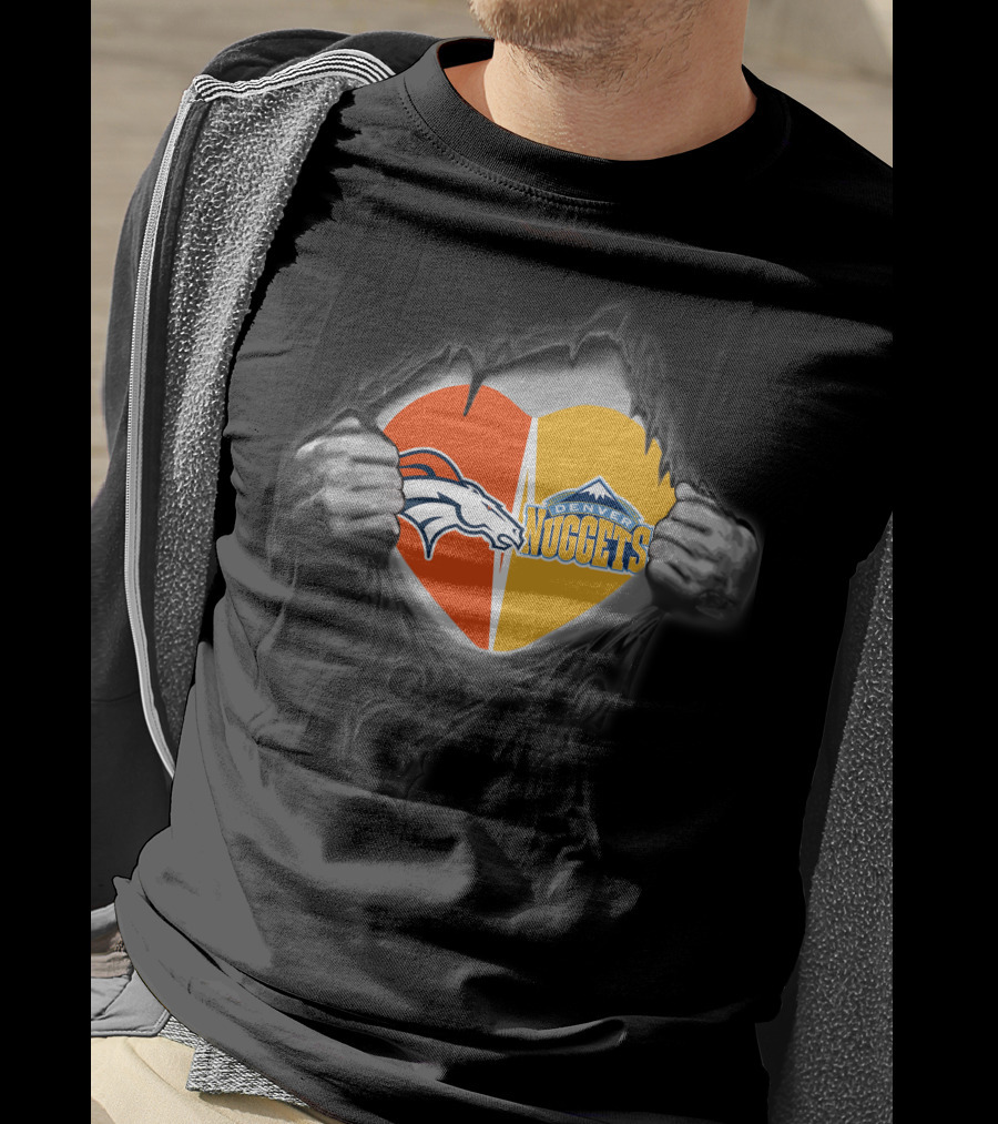 Heart Of Broncos And Denver Nuggets Loyalty Revealed T-Shirt