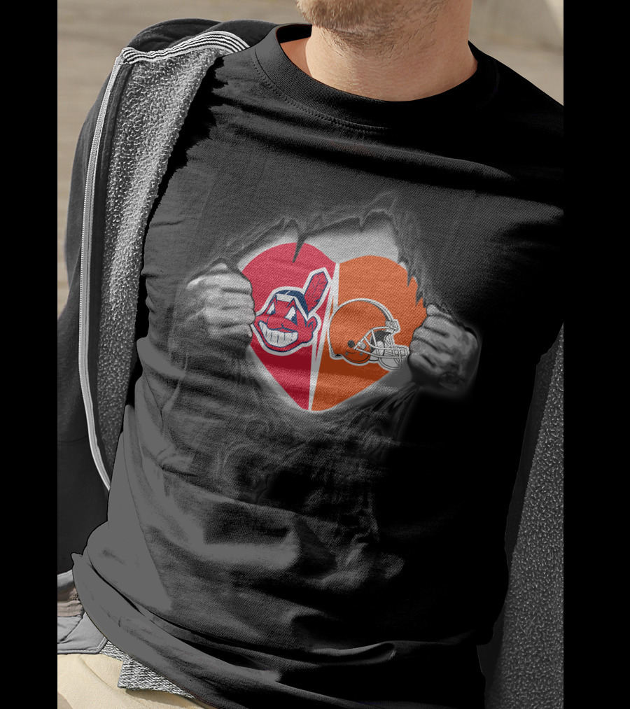 Cleveland Browns Cleveland Indians Heart T-Shirt