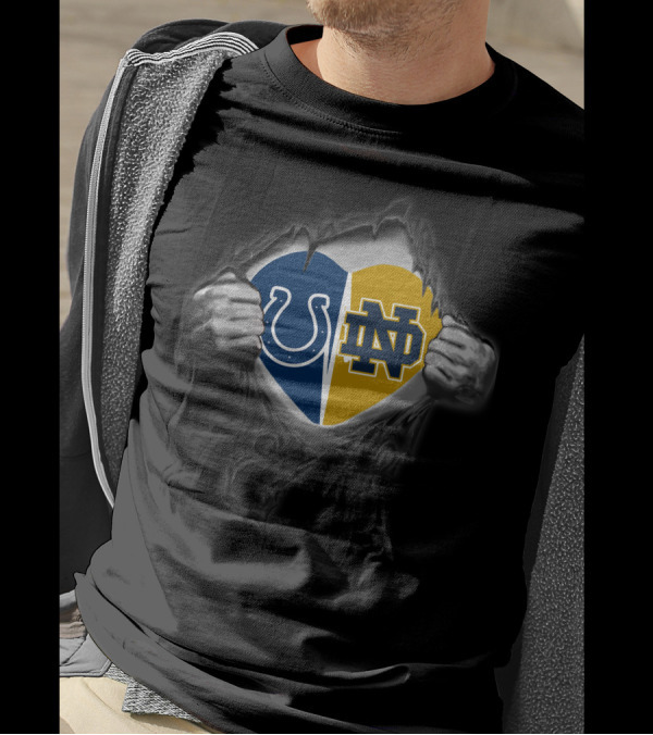 Colts Notre Dame Fighting Irish Heart T-Shirt