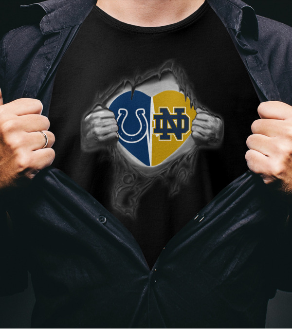 Colts Notre Dame Fighting Irish Heart T-Shirt