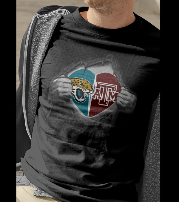 Jaguars Texas A&M Aggies Heart T-Shirt