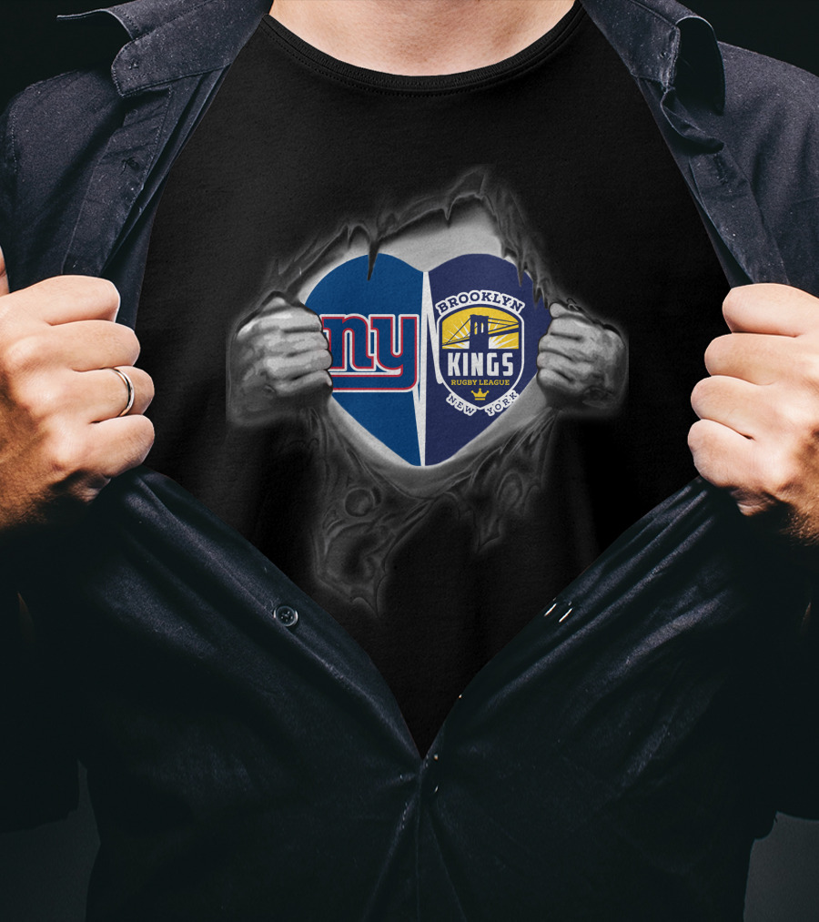 New York Giants Brooklyn Kings Rugby League Heart Inside Urban Pride T-Shirt