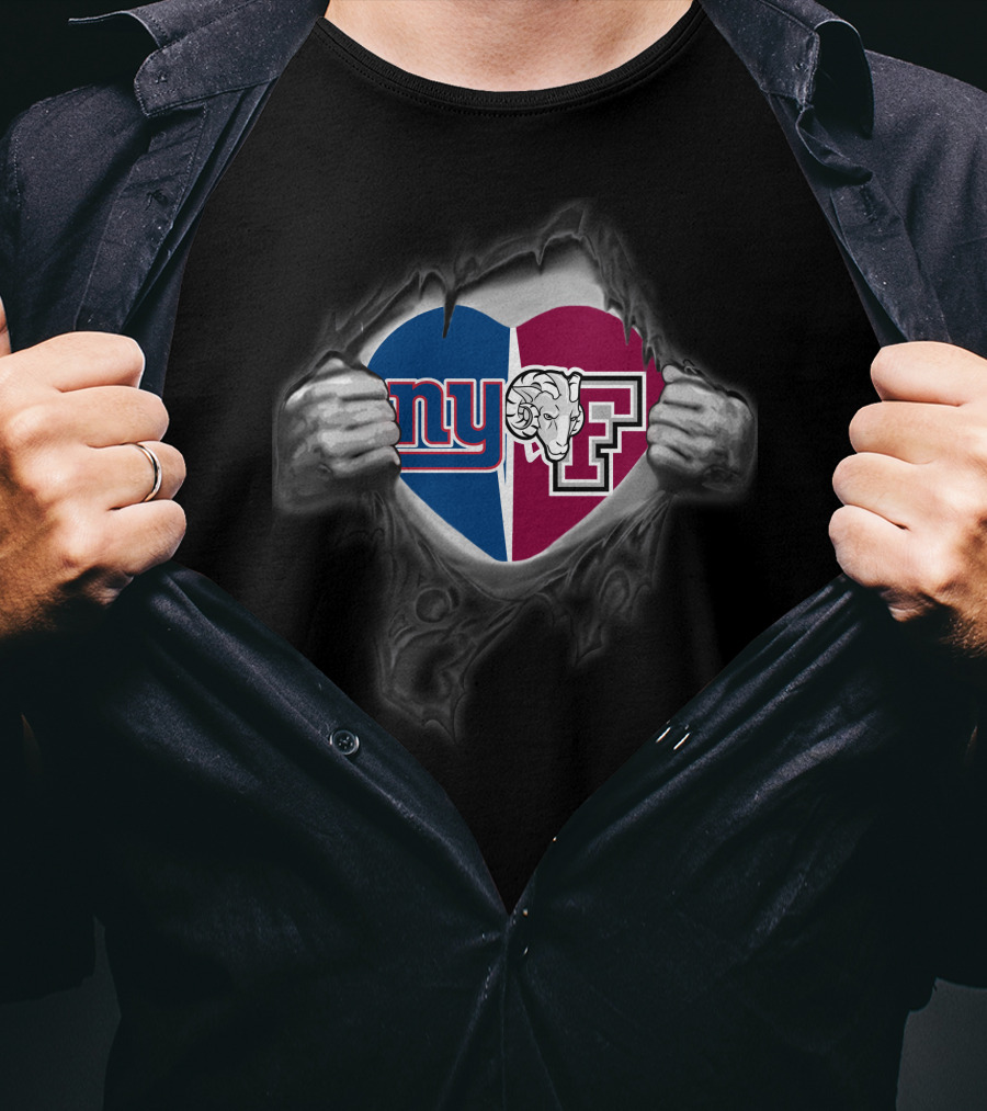 New York Giants Fordham Heart Logo Pulled Open Hands T-Shirt