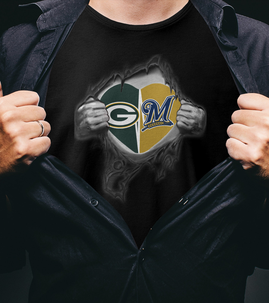 Packers Brewers G And M Heart Symbol Loyalty T-Shirt