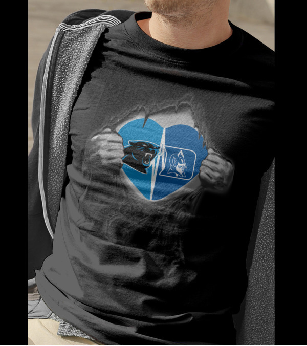 Panthers Duke Blue Devils Heart T-Shirt