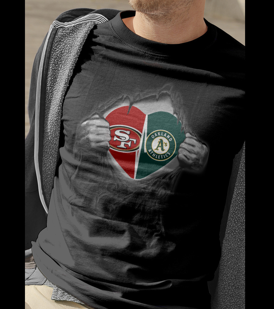 Sf 49ers Oakland Athletics Heartfelt Passion T-Shirt