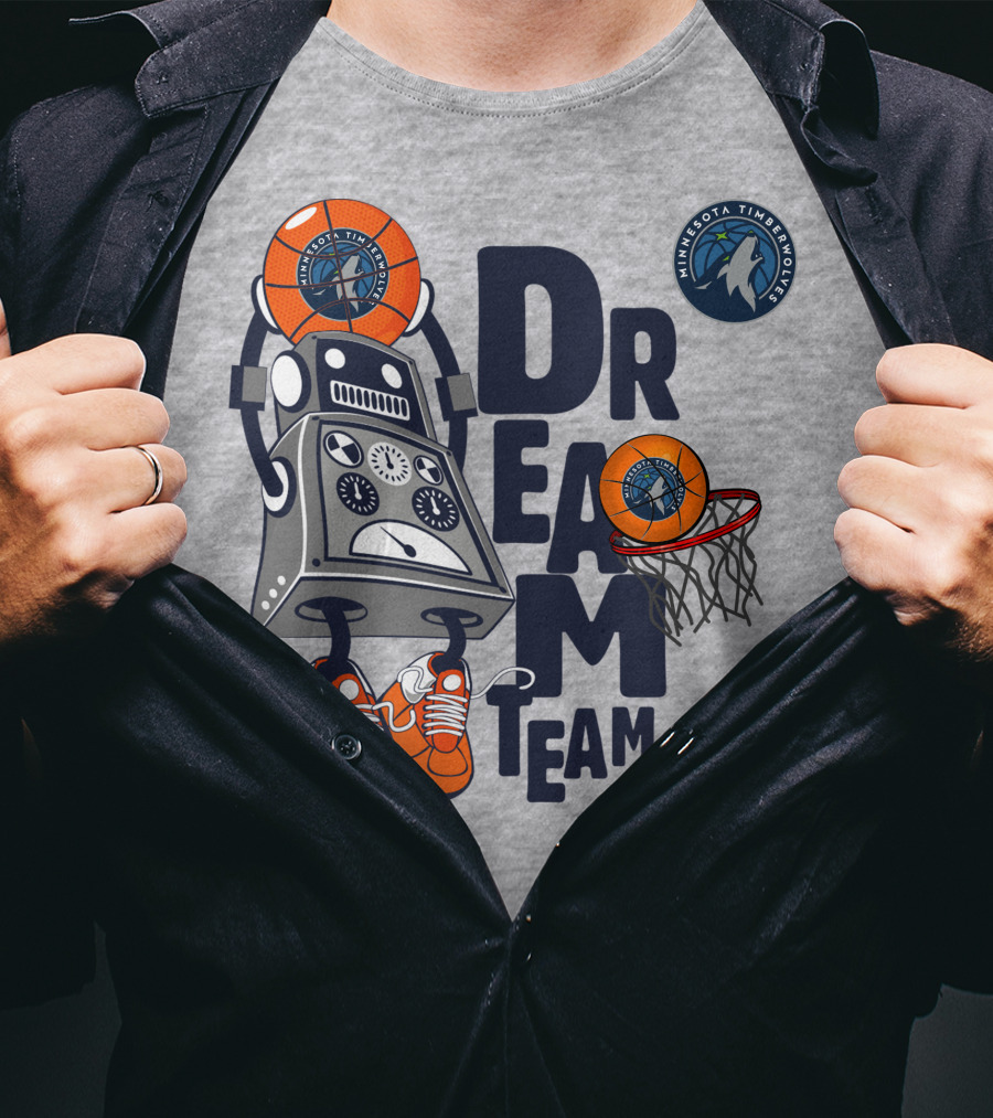 Minnesota Timberwolves Dream Team Robot Basketball Challenge T-Shirt