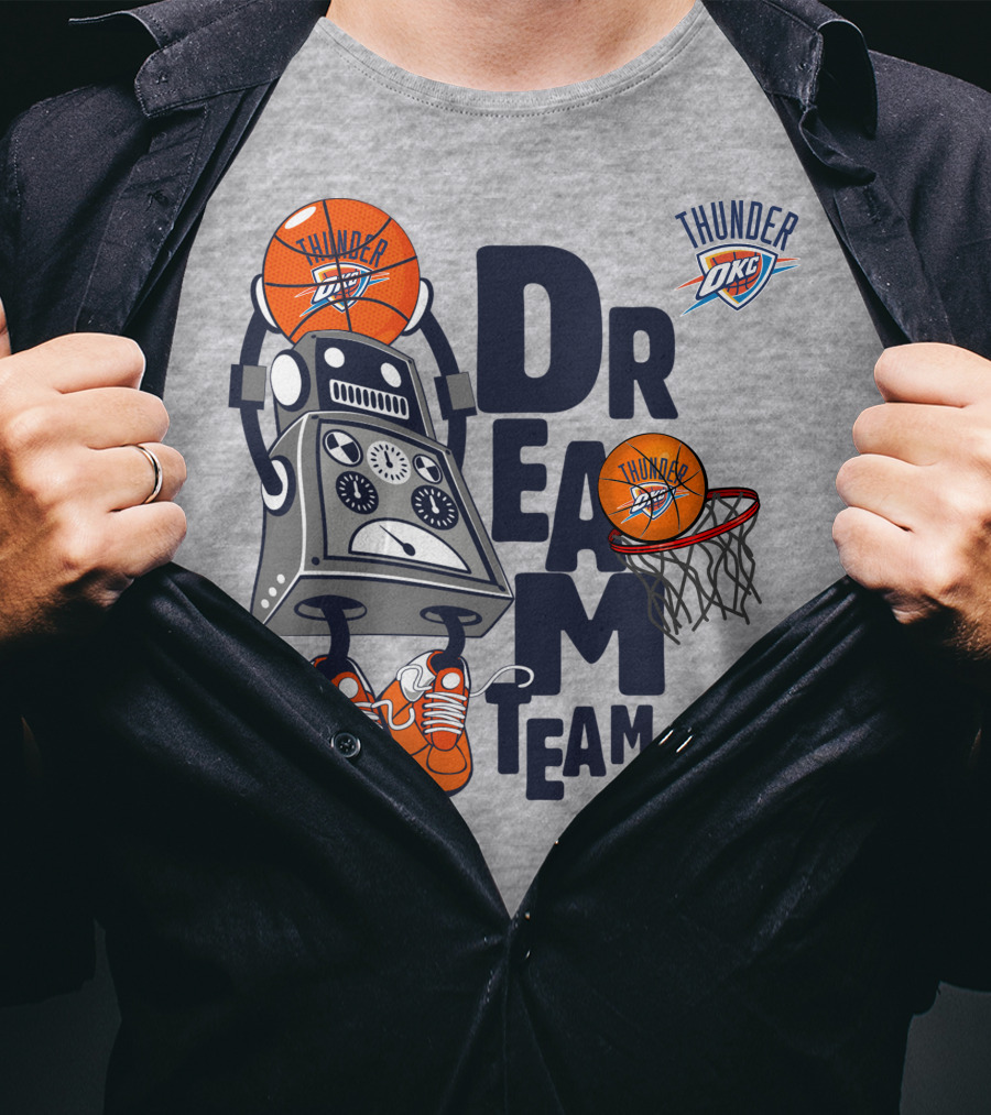 Oklahoma City Thunder Dream Team Robot Basketball T-Shirt