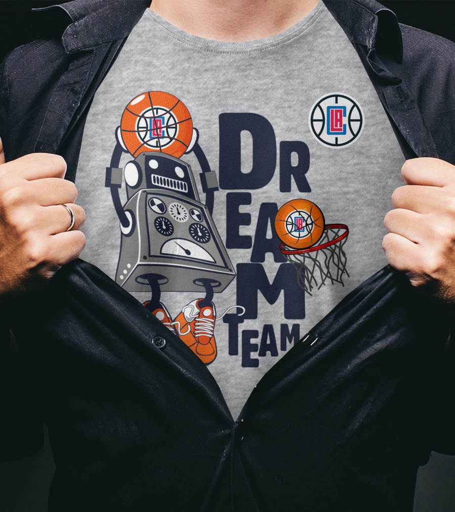 Los Angeles Clippers Dream Team Robot Basketball Fantasy T-Shirt