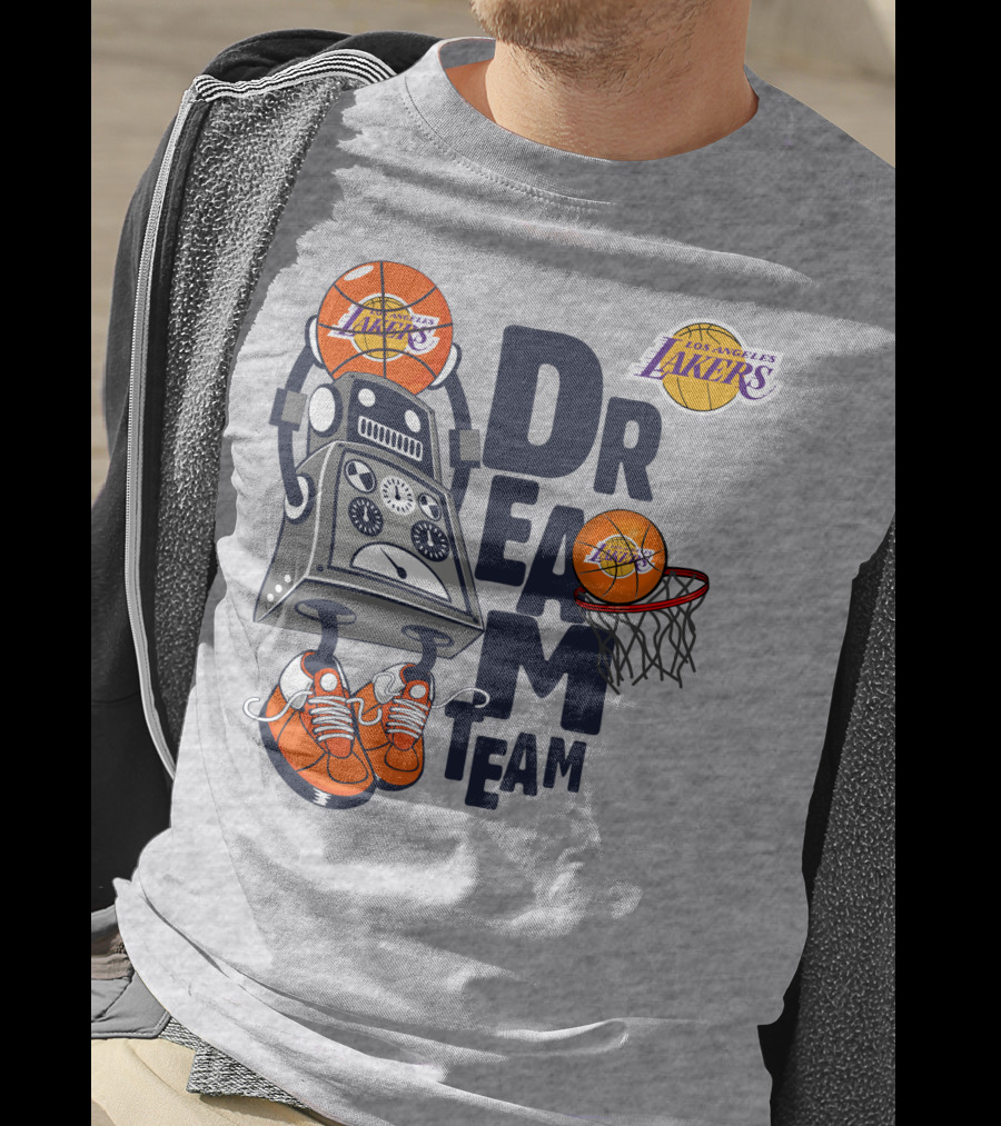 Los Angeles Lakers Dream Team Basketball Robot T-Shirt