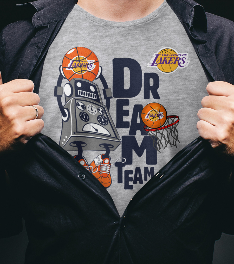 Los Angeles Lakers Dream Team Basketball Robot T-Shirt