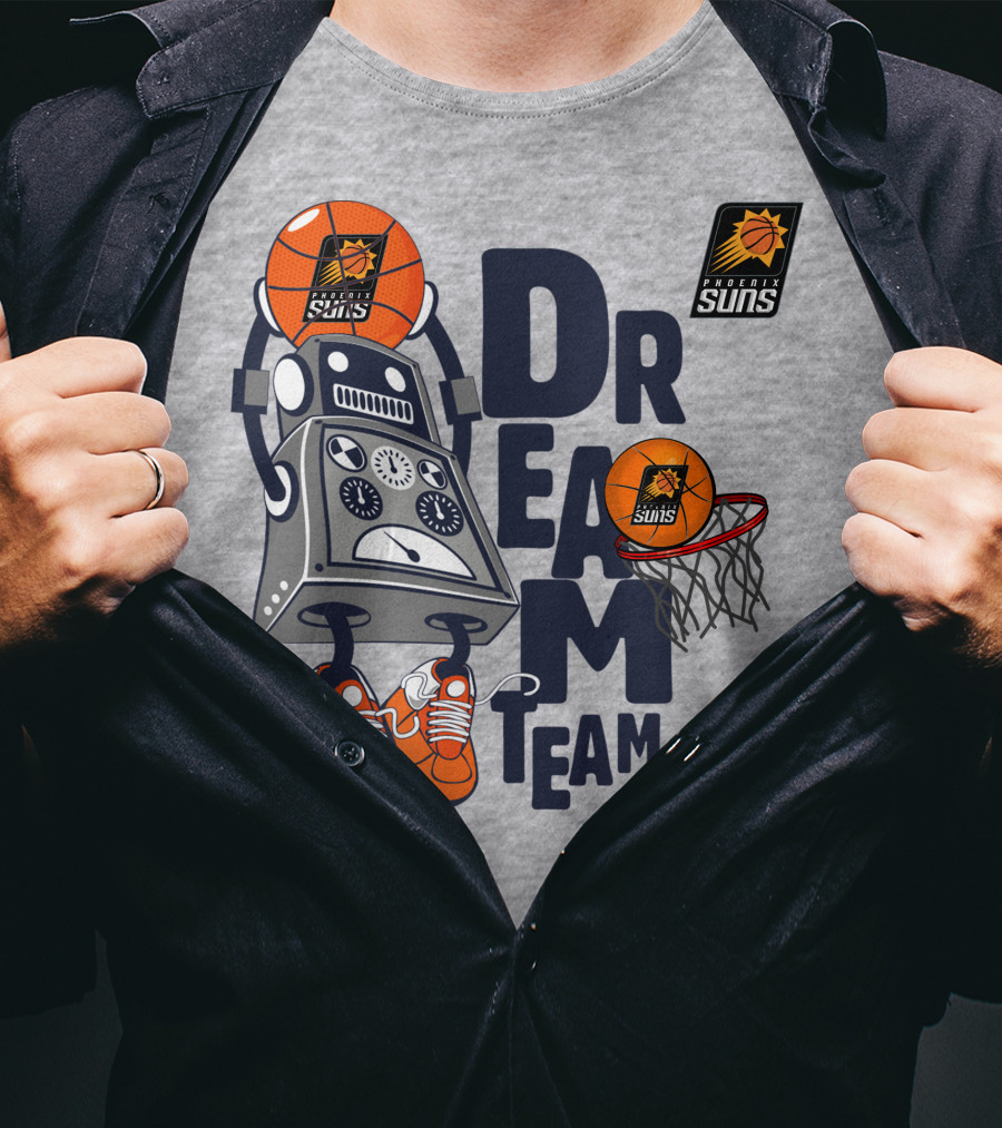 Phoenix Suns Dream Team Robot Basketball Hoops Sneakers T-Shirt