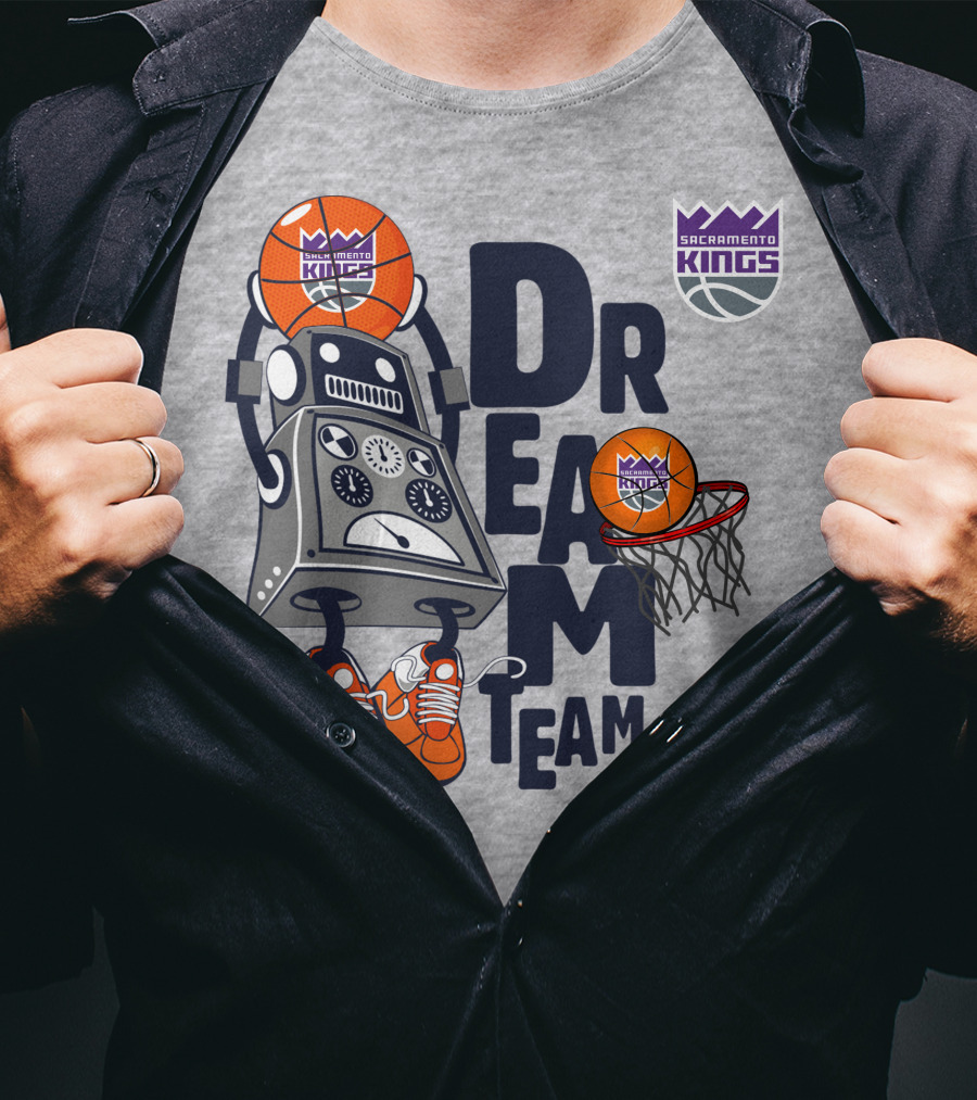 Sacramento Kings Dream Team Robot Basketball T-Shirt