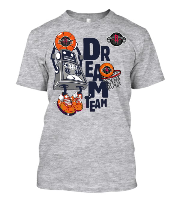 Houston Rockets Dream Team Basketball Robot With Logos And Sneakers T-Shirt