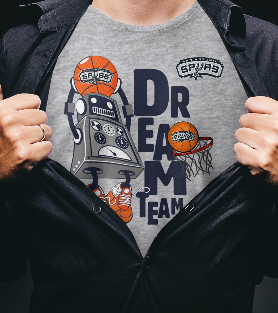 San Antonio Spurs Dream Team Robot Basketball Sneakers T-Shirt