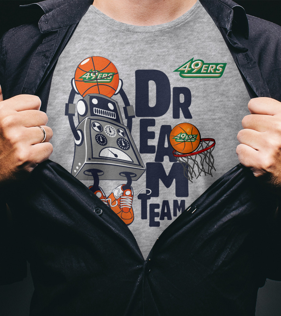 Charlotte 49ers Basketball Robot Dream Team T-Shirt
