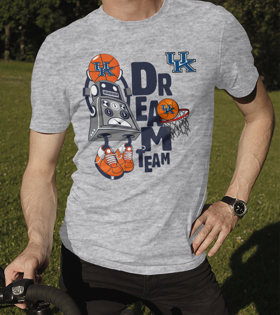 Uk Dream Team Basketball Robot With Sneakers And Hoop T-Shirt