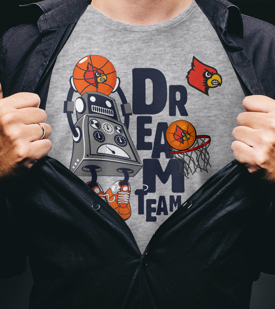Louisville Dream Team Basketball Robot With Cardinal T-Shirt