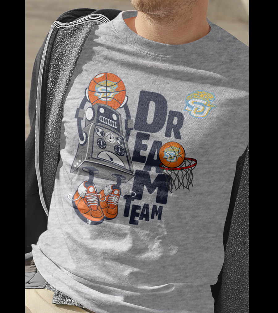 Dream Team Basketball Robot With Sneakers And Hoop T-Shirt