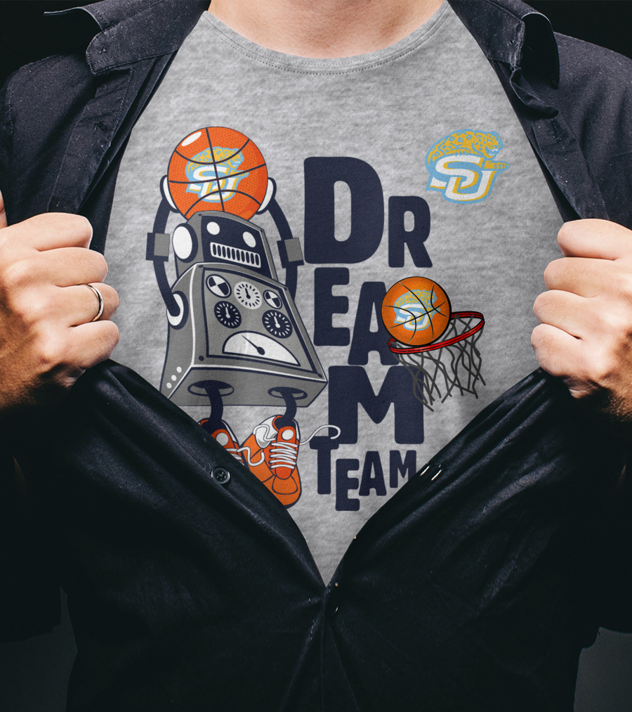 Dream Team Basketball Robot With Sneakers And Hoop T-Shirt