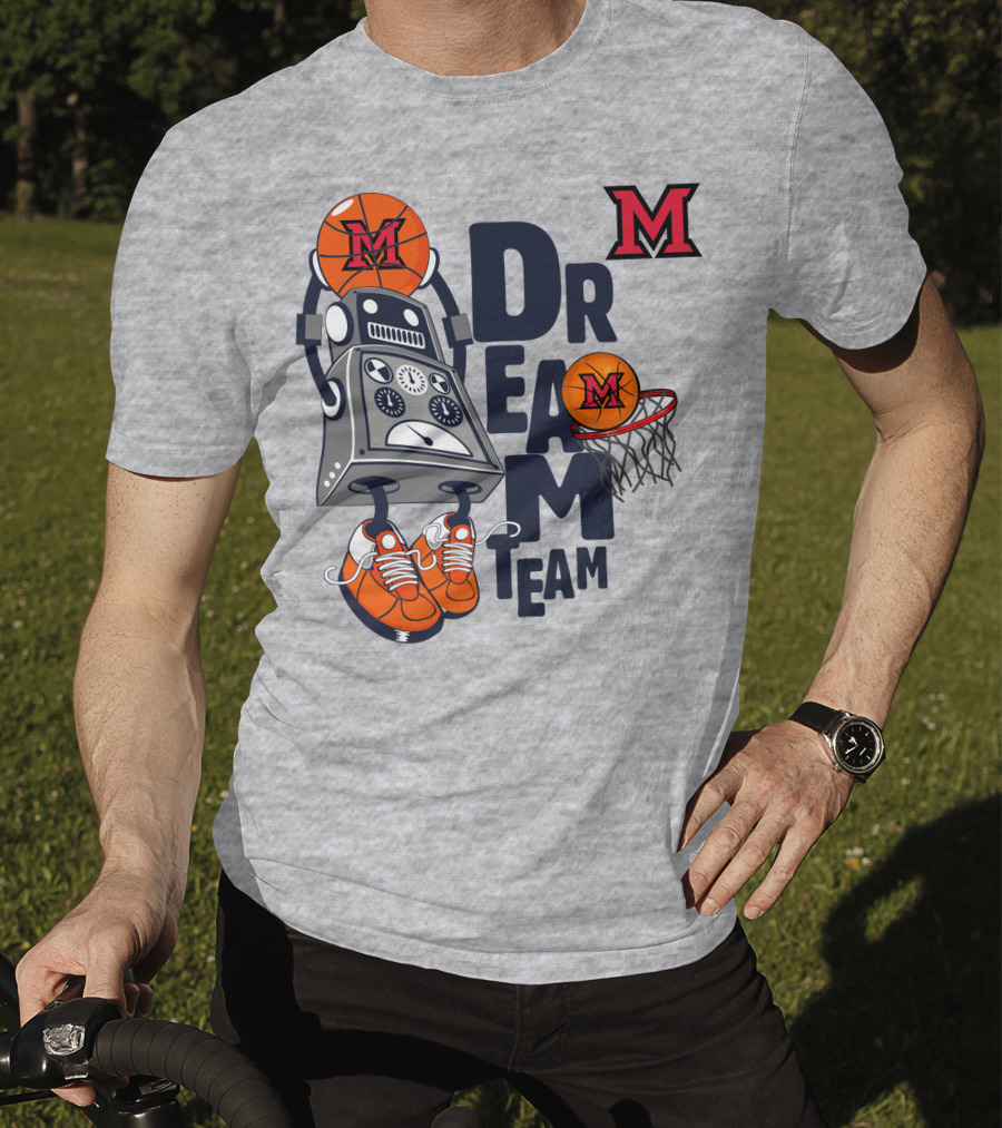 Miami Dream Team Robot Basketball M Logo T-Shirt