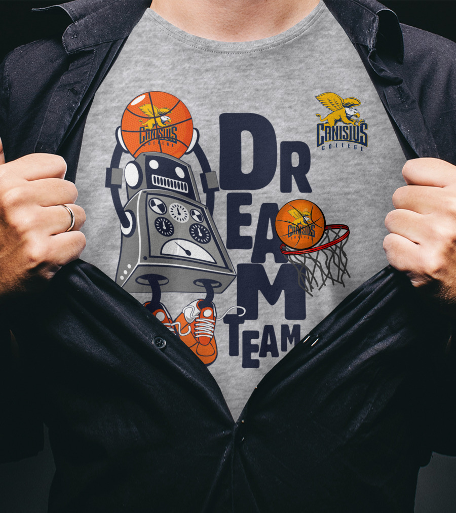 Canisius College Dream Team Basketball Robot Sneakers T-Shirt