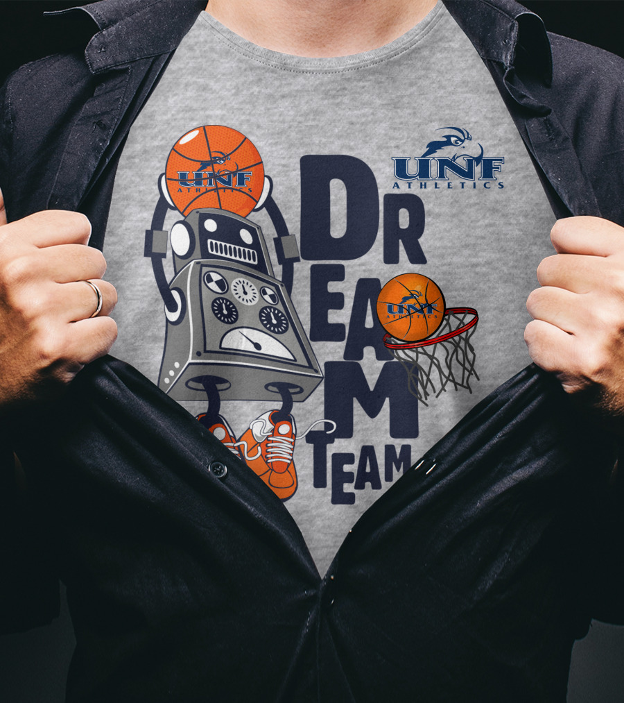 Unf Athletics Dream Team Robot Basketball T-Shirt