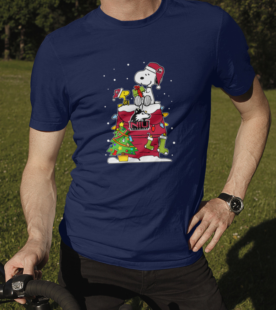 Northern Illinois Huskies Snoopy Woodstock Christmas Happy New Year T-Shirt