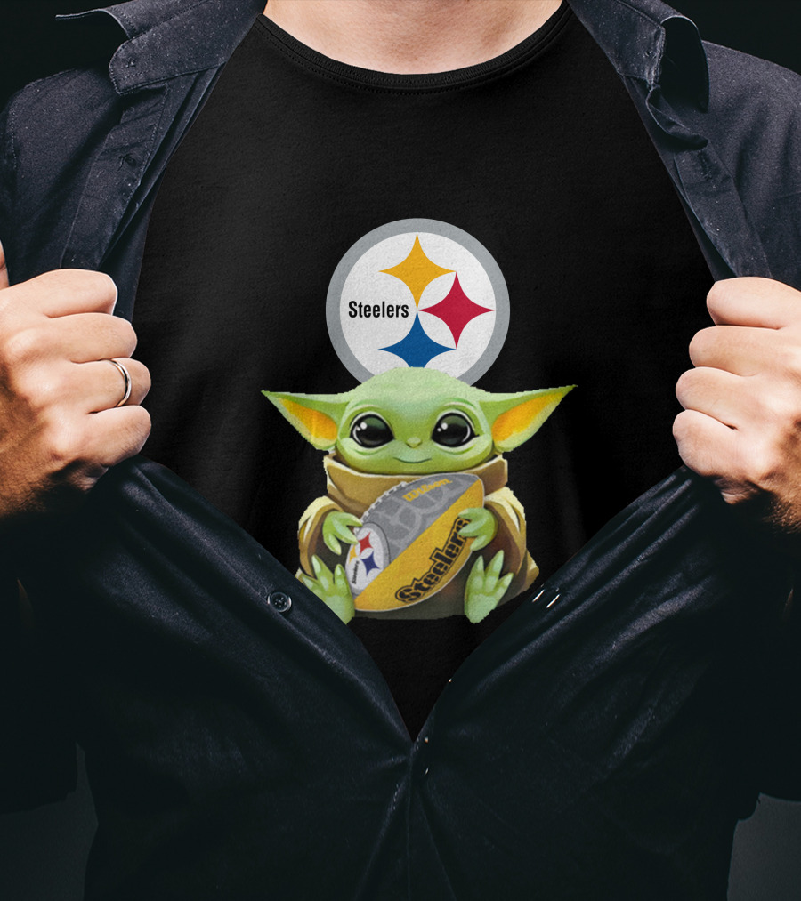 Pittsburgh Steelers Baby Yoda Football Fan T-Shirt