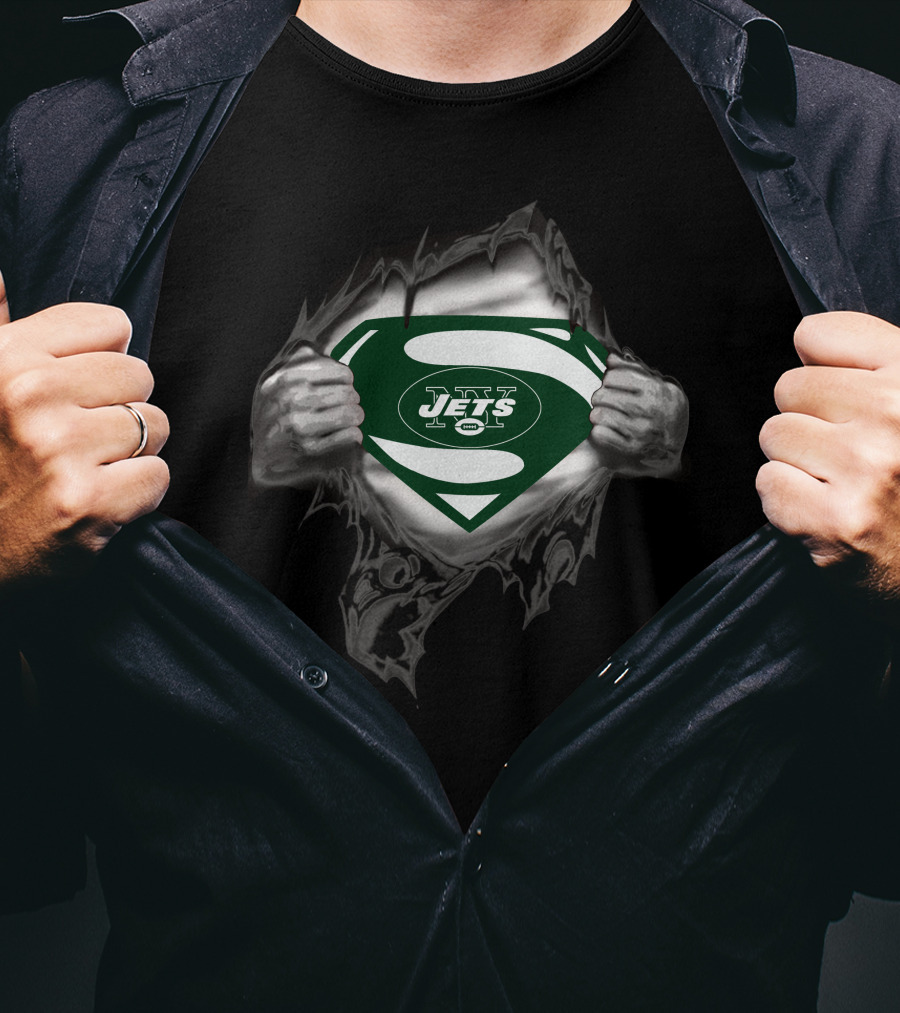 New York Jets Superman Logo Icon Burst T-Shirt